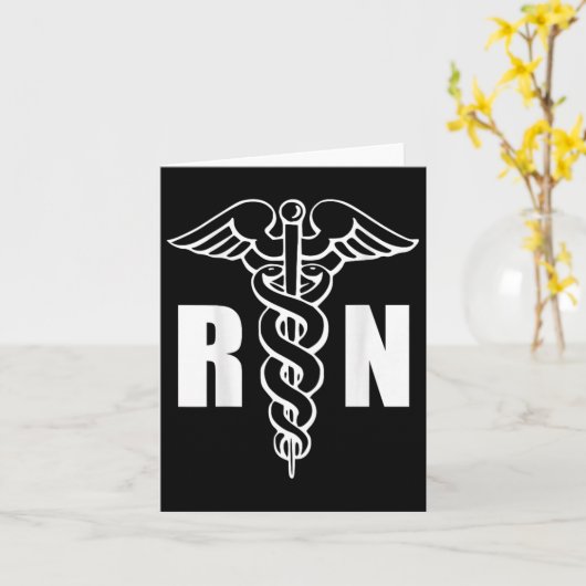 Verpleegkundige Rn Caduceus Medisch Symbool Verple Kaart (Gele Bloem)