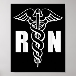 Verpleegkundige Rn Caduceus Medisch Symbool Verple Poster