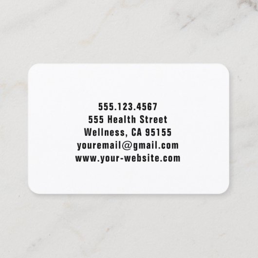 Verpleegkundige RN, LVN, LPN, Visitekaartje van de (Achterkant)