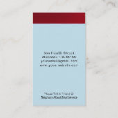 Verpleegkundige RN, LVN, LPN, Visitekaartje van de (Achterkant)