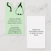 Verpleegkundige RN, LVN, LPN, Visitekaartje van de (Voorkant / Achterkant)