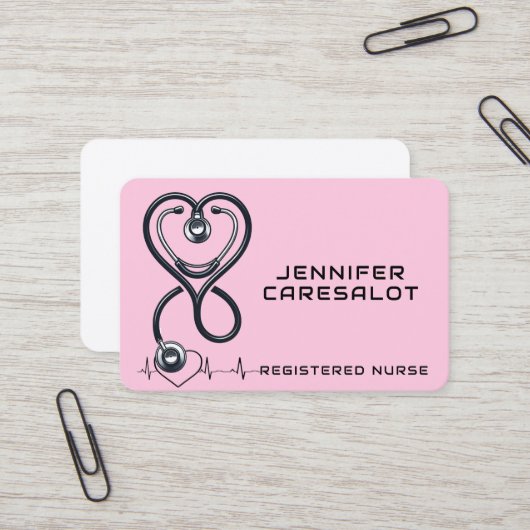 Verpleegkundige RN, LVN, LPN, Visitekaartje van de (Voorkant / Achterkant in situ)