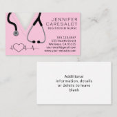 Verpleegkundige RN, LVN, LPN, Visitekaartje van de (Voorkant / Achterkant)