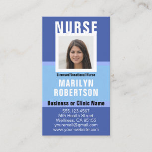 Verpleegkundige RN, LVN, LPN, Visitekaartje van de