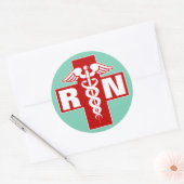 Verpleegkundige RN of Initialen Ronde Sticker (Envelop)