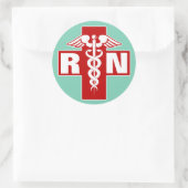 Verpleegkundige RN of Initialen Ronde Sticker (Tas)