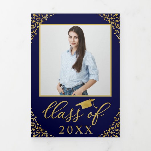 Verpleegkundige School 7 Foto's Afstudeeraankondig Drieluik Uitnodiging (Cover)