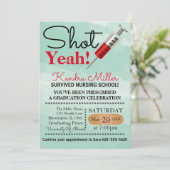 Verpleegkundige School Afstudeer Uitnodiging Yeah! (Staand voorkant)