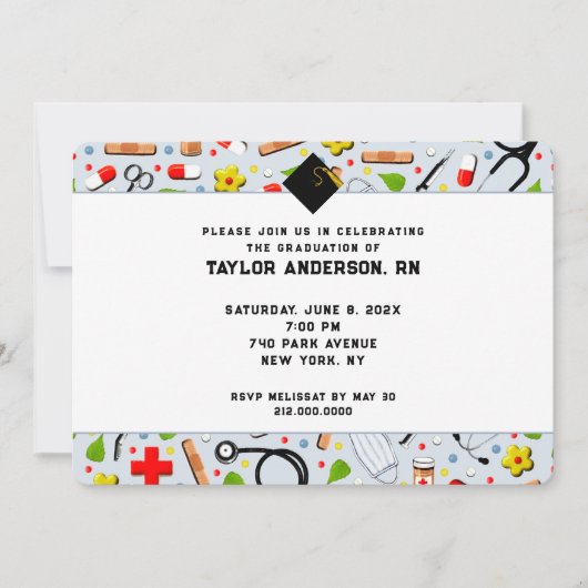Verpleegkundige School Afstudeerfeest Kaart (Voorkant)