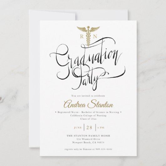 Verpleegkundige School Afstuderen Caduceum Borstel Kaart (Voorkant)