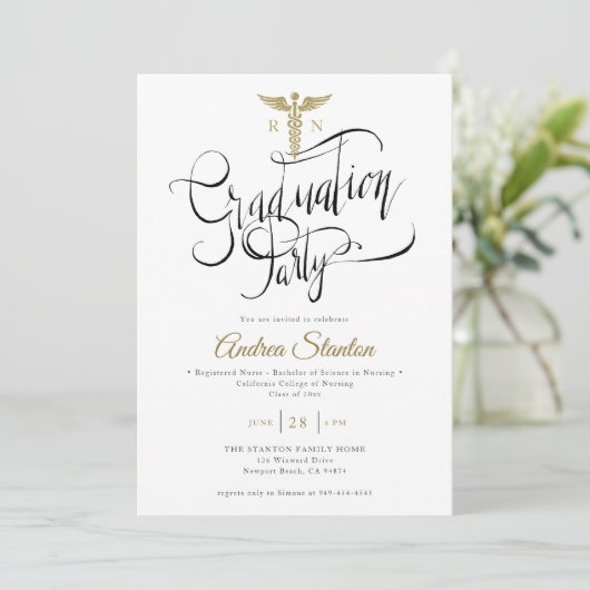 Verpleegkundige School Afstuderen Caduceum Borstel Kaart (Staand voorkant)