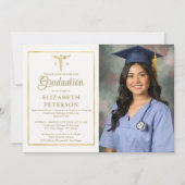 Verpleegkundige School Afstuderen Caduceum Goud Li Kaart (Voorkant)