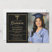 Verpleegkundige School Afstuderen Caduceum Goud Li Kaart (Voorkant)