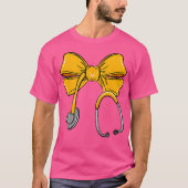 Verpleegkundige Sinaasappel Bow Stethoscoop Geregi T-shirt (Voorkant)