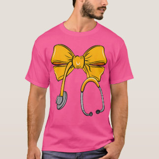 Verpleegkundige Sinaasappel Bow Stethoscoop Geregi T-shirt