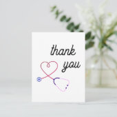 verpleegkundige stethoscoop hart gezondheidszorg b briefkaart (Staand voorkant)