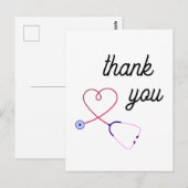 verpleegkundige stethoscoop hart gezondheidszorg b briefkaart (Voorkant / Achterkant)