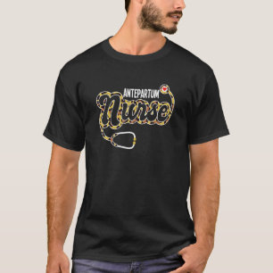 Verpleegkundige Stethoscoop Hart Luipaardprint R T-shirt