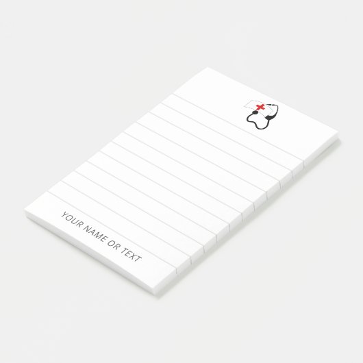 Verpleegkundige Stethoscoop Medische Persoonlijke Post-it® Notes (Schuin)