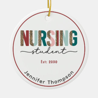 Verpleegkundige Student Gepersonaliseerde Dierenpr Keramisch Ornament