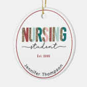 Verpleegkundige Student Gepersonaliseerde Dierenpr Keramisch Ornament (Links)