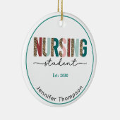 Verpleegkundige Student Gepersonaliseerde Dierenpr Keramisch Ornament (Rechts)