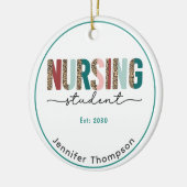 Verpleegkundige Student Gepersonaliseerde Dierenpr Keramisch Ornament (Links)
