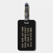 Verpleegkundige Student - Goud en Zwart Bagagelabel (Achterkant verticaal)