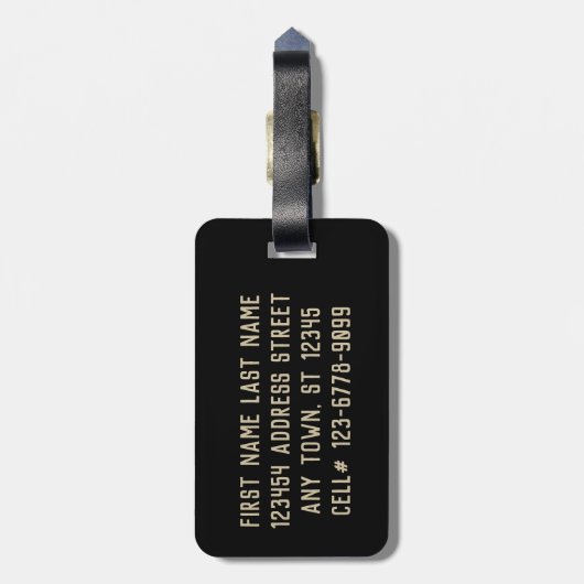 Verpleegkundige Student - Goud en Zwart Bagagelabel (Achterkant verticaal)