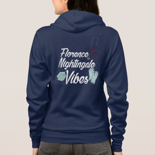 Verpleegkundige Student Nightingale Vibes Personee Hoodie (Achterkant)