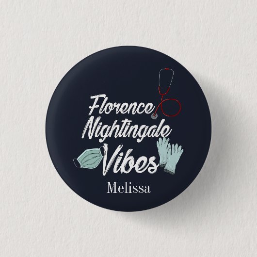 Verpleegkundige Student Nightingale Vibes Personee Ronde Button 3,2 Cm (Voorkant)