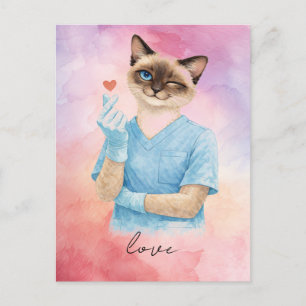 Verpleegkundige stuurt mini hart met liefde briefkaart