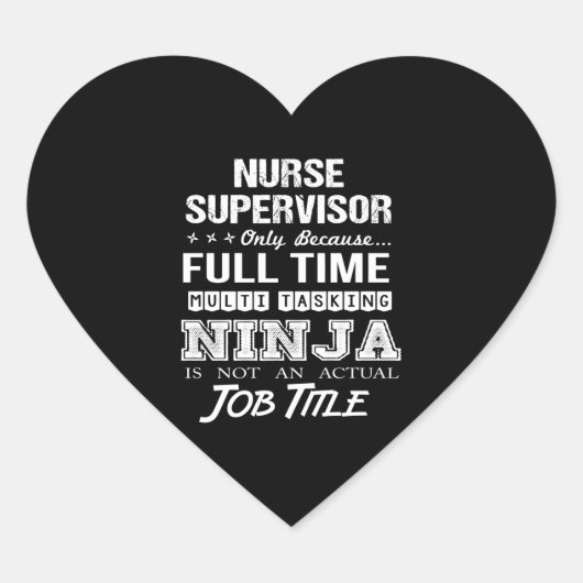 Verpleegkundige Supervisor - Multitasking Ninja Hart Sticker (Voorkant)