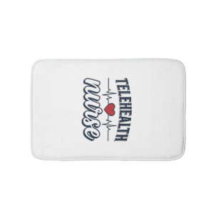Verpleegkundige Telehealth Hartslag Vintage Shirt Badmat