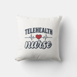 Verpleegkundige Telehealth Hartslag Vintage Shirt  Kussen