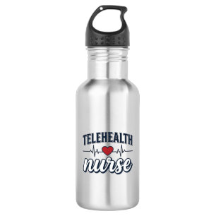Verpleegkundige Telehealth Hartslag Vintage Shirt  Waterfles