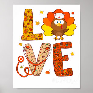 Verpleegkundige Thanksgiving Day Love Nurse Life H Poster