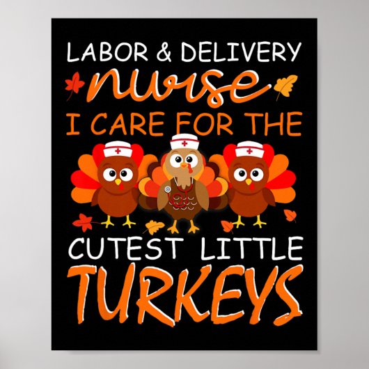 Verpleegkundige Thanksgiving Herfst arbeid en leve Poster (Voorkant)
