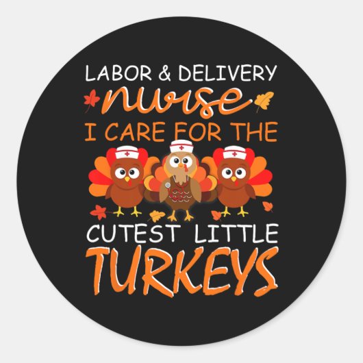Verpleegkundige Thanksgiving Herfst arbeid en leve Ronde Sticker (Voorkant)