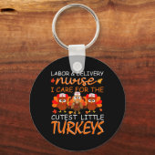 Verpleegkundige Thanksgiving Herfst arbeid en leve Sleutelhanger (Voorkant)