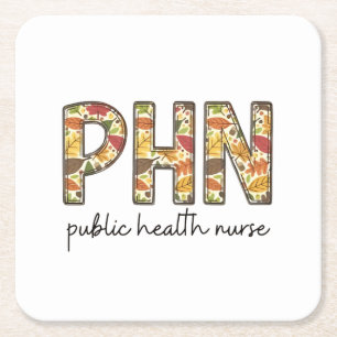 Verpleegkundige trui voor de volksgezondheid PHN R Kartonnen Onderzetters