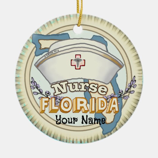Verpleegkundige uit Florida Keramisch Ornament (Voorkant)