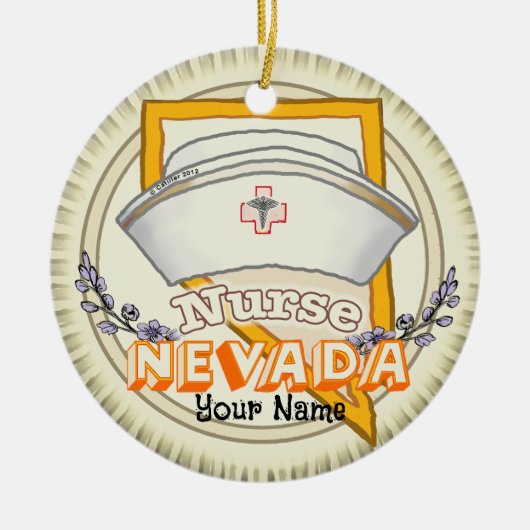 Verpleegkundige uit Nevada Keramisch Ornament (Voorkant)