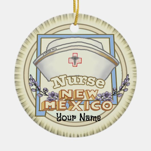 Verpleegkundige uit New Mexico Keramisch Ornament (Voorkant)