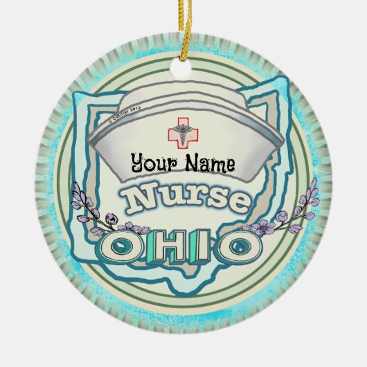 Verpleegkundige uit Ohio Keramisch Ornament (Voorkant)