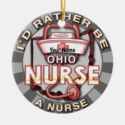 Verpleegkundige uit Ohio Keramisch Ornament (Voorkant)