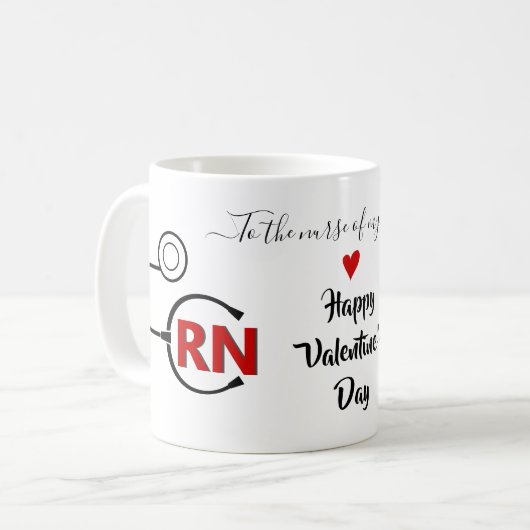 Verpleegkundige Valentijnsdag geregistreerd RN ste Koffiemok (Voorkant links)