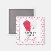 Verpleegkundige Valentijnsdag Medisch Roze Hart Gi Magneet (Voorkant / Achterkant)