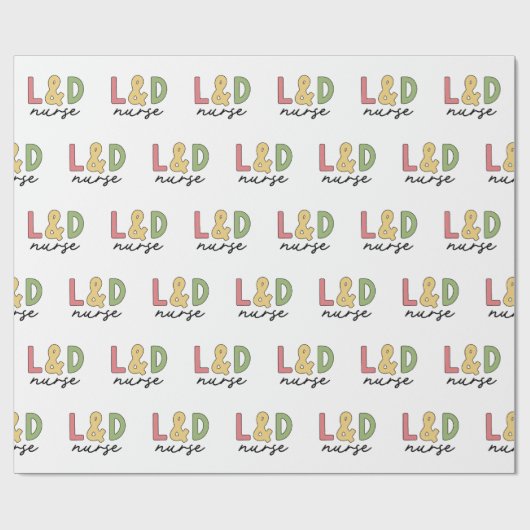 Verpleegkundige van L en D | Arbeid en bezorging V Cadeaupapier (Vlak)