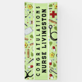 Verpleegkundige Verpleegkunde School Afstuderen Co Spandoek (Verticaal)